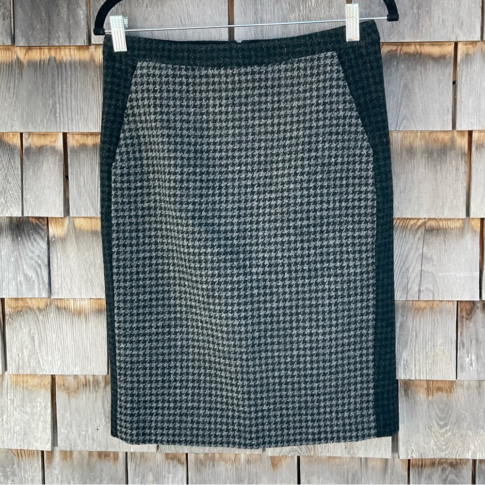J. Crew Black and Gray Pencil Skirt